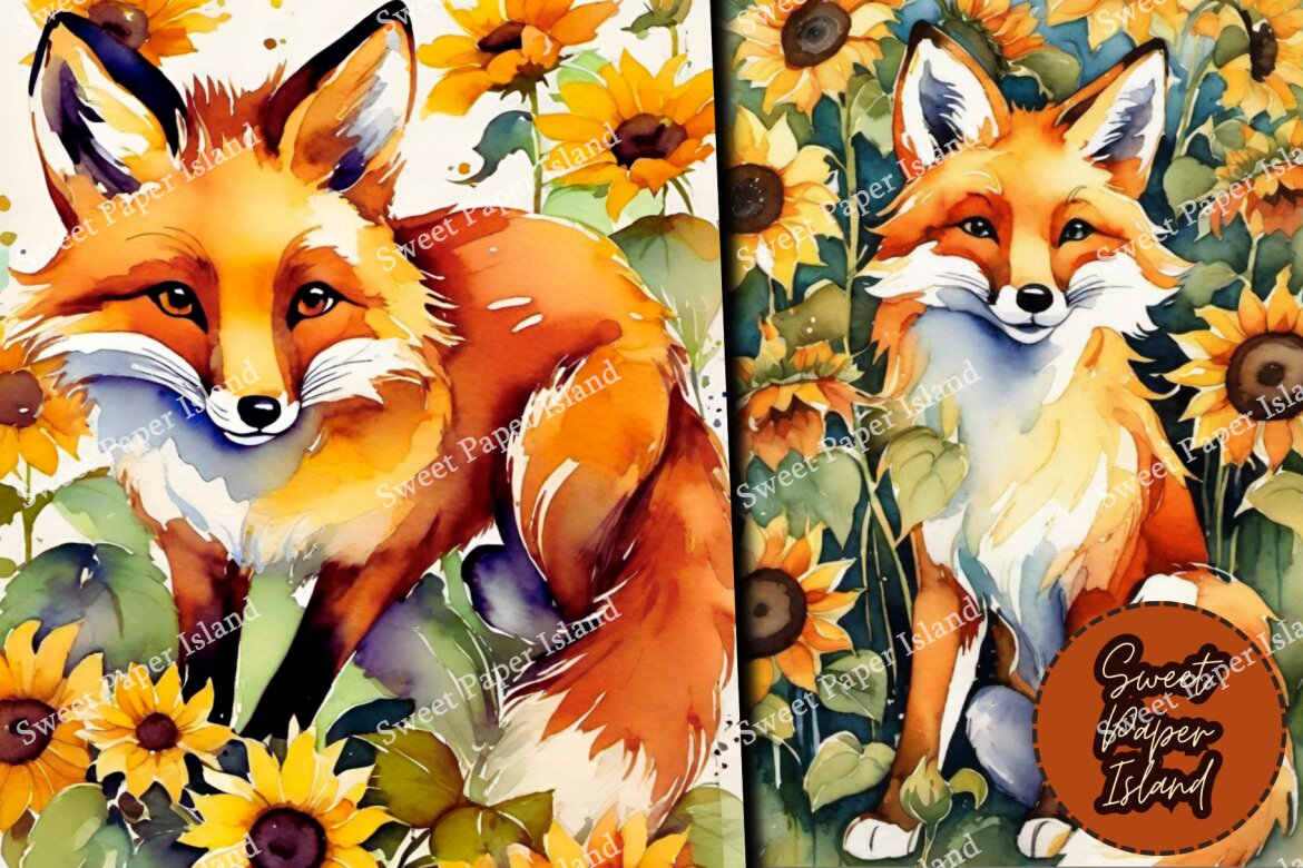 FREE 10 Digital Papers - Friendly Foxes - view 5