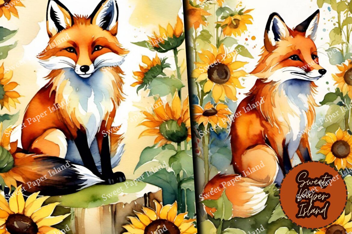 FREE 10 Digital Papers - Friendly Foxes - view 4