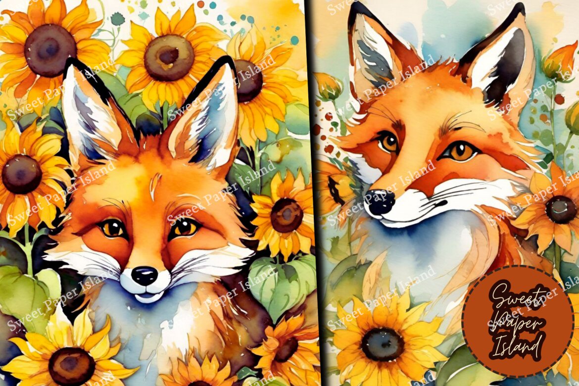 FREE 10 Digital Papers - Friendly Foxes - view 7