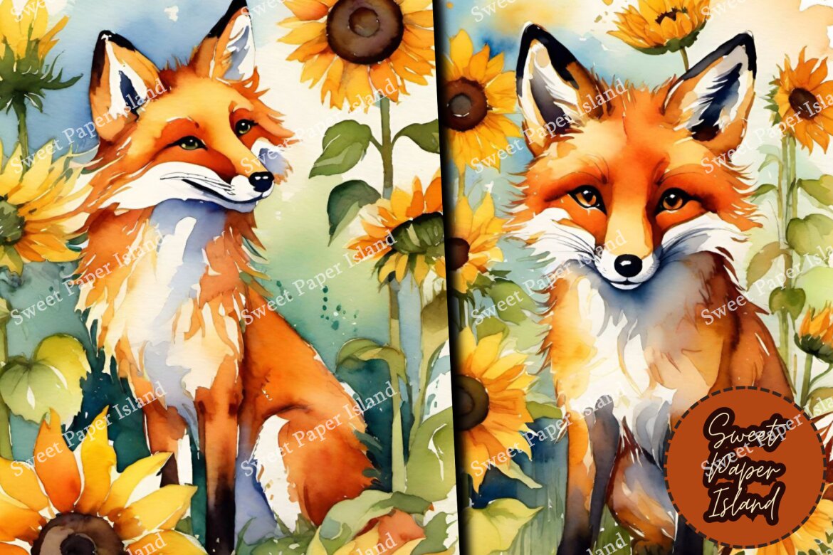 FREE 10 Digital Papers - Friendly Foxes - view 6