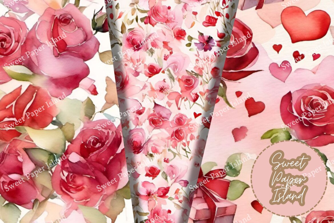 6 FREE Digital Papers - Petals Of Love - view 3