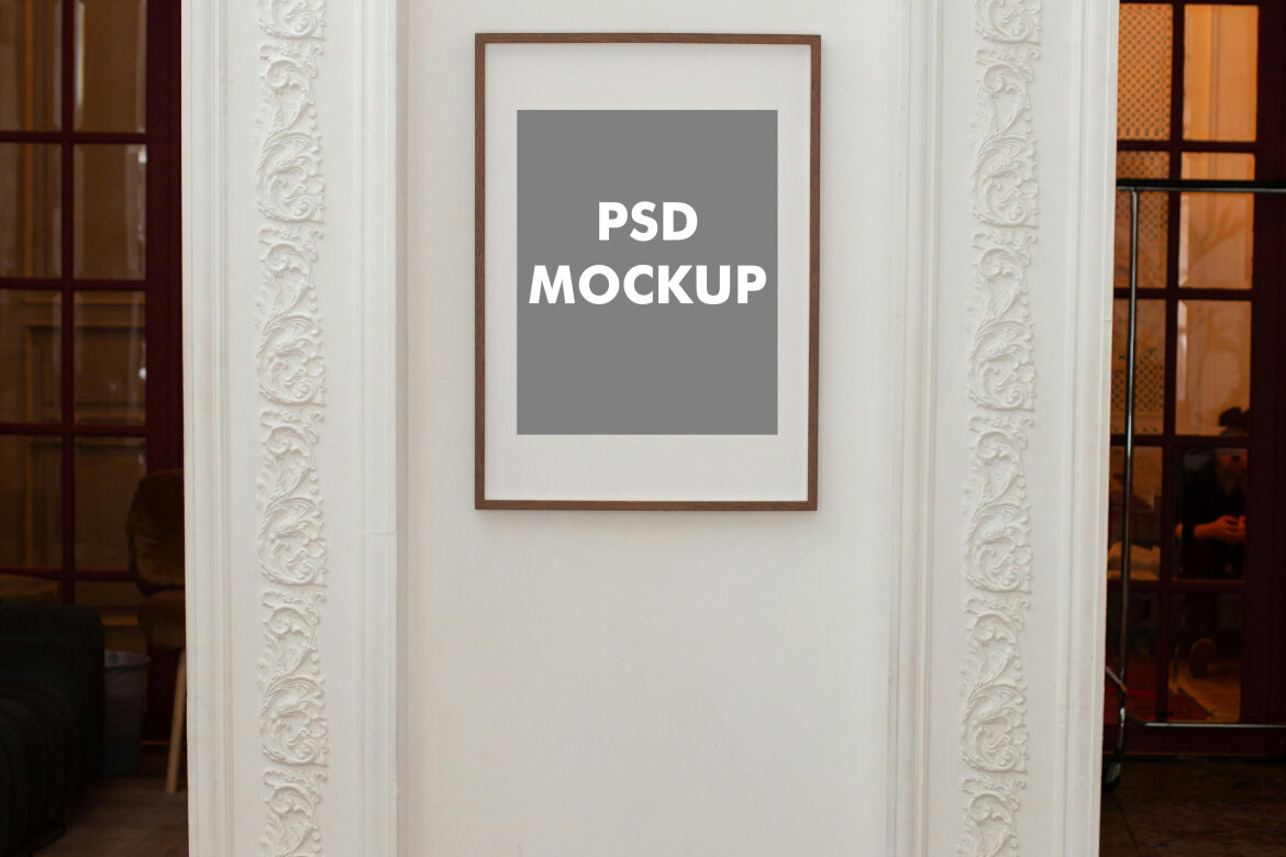 10 FREE wall photo frame mockups - view 6