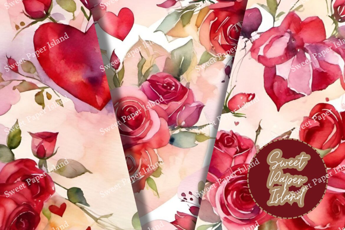 6 FREE Digital Papers - ROXANNE Garden Of Love - view 3