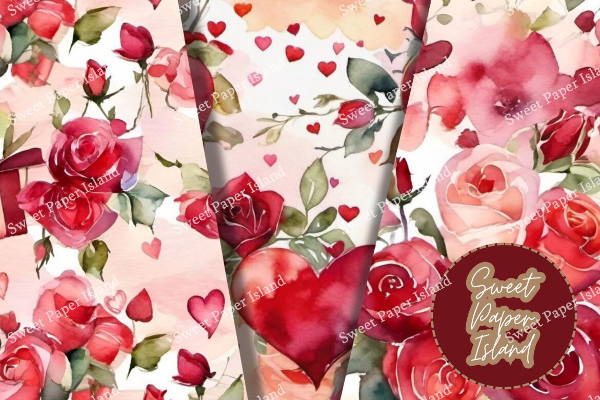 6 FREE Digital Papers - ROXANNE Garden Of Love - view 4