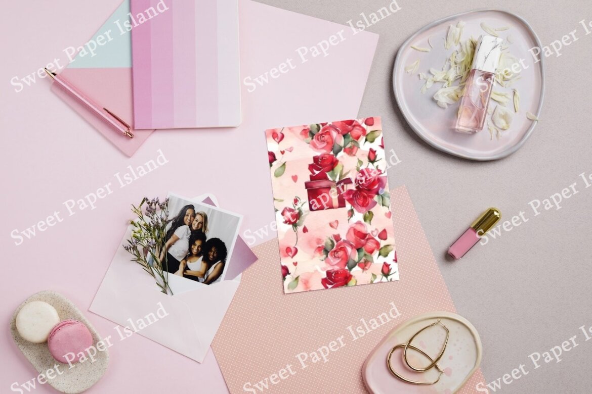 6 FREE Digital Papers - ROXANNE Garden Of Love alternate