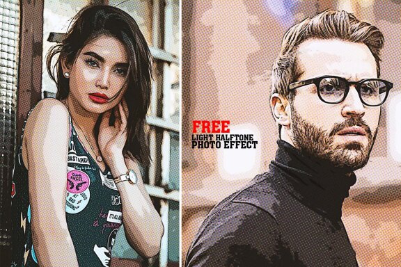 FREE Light Halftone Photo Effect
