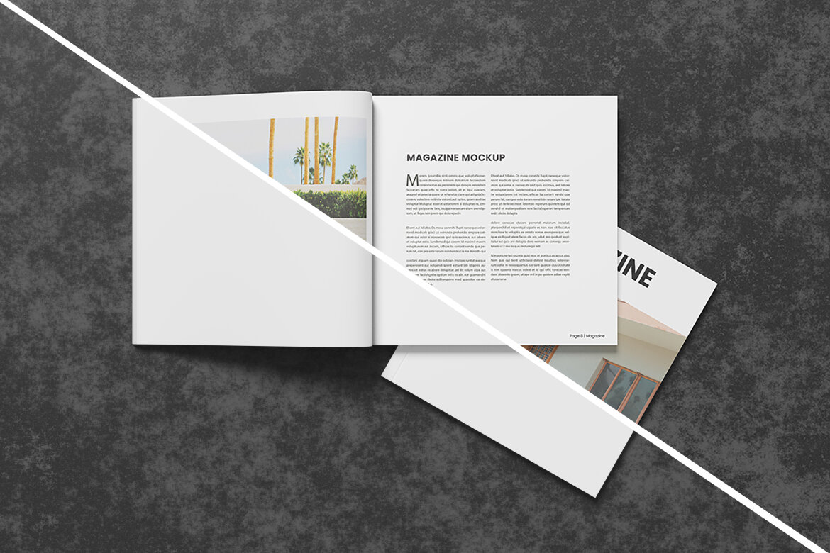 Top View Square Magazine FREE Mockup alternate