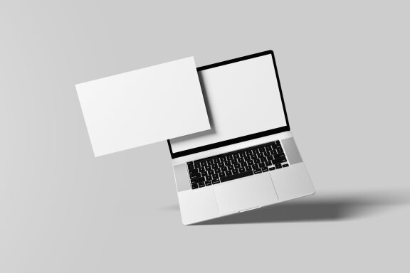 Floating Laptop Web FREE Mockup