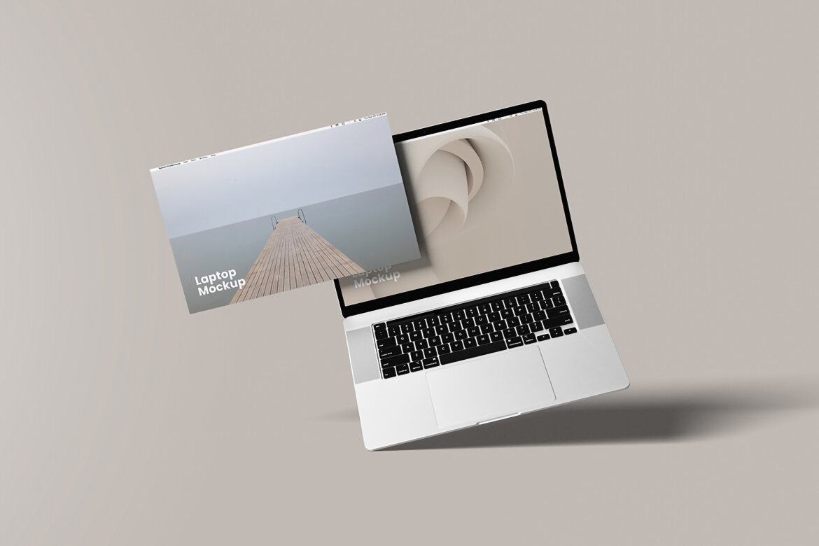 Floating Laptop Web FREE Mockup alternate