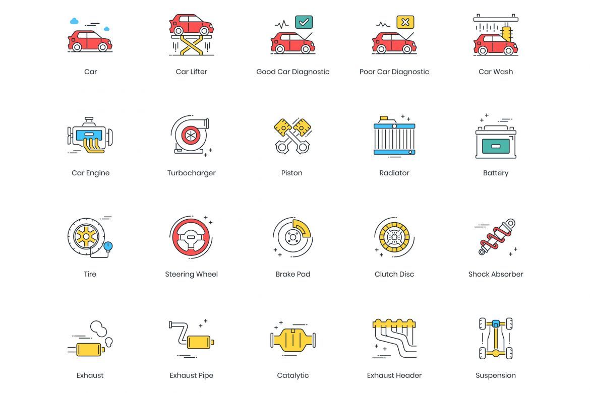 67 Car Service Icons | ColorPop alternate