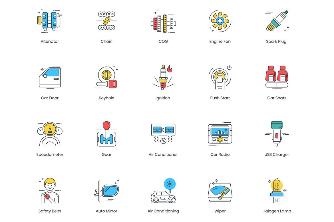 67 Car Service Icons | ColorPop - view 3