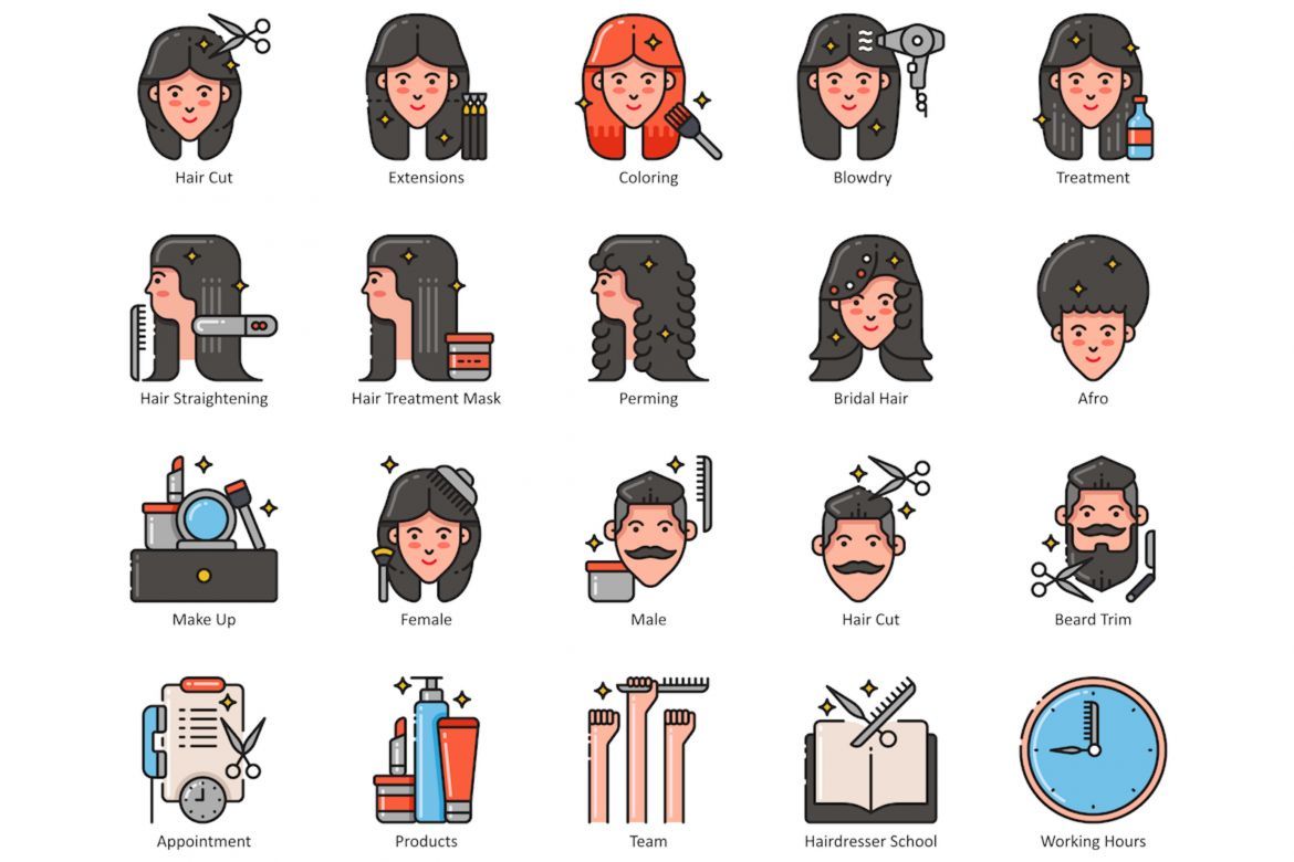 79 Hair, Beauty & Wellness Icons | Aesthetic alternate