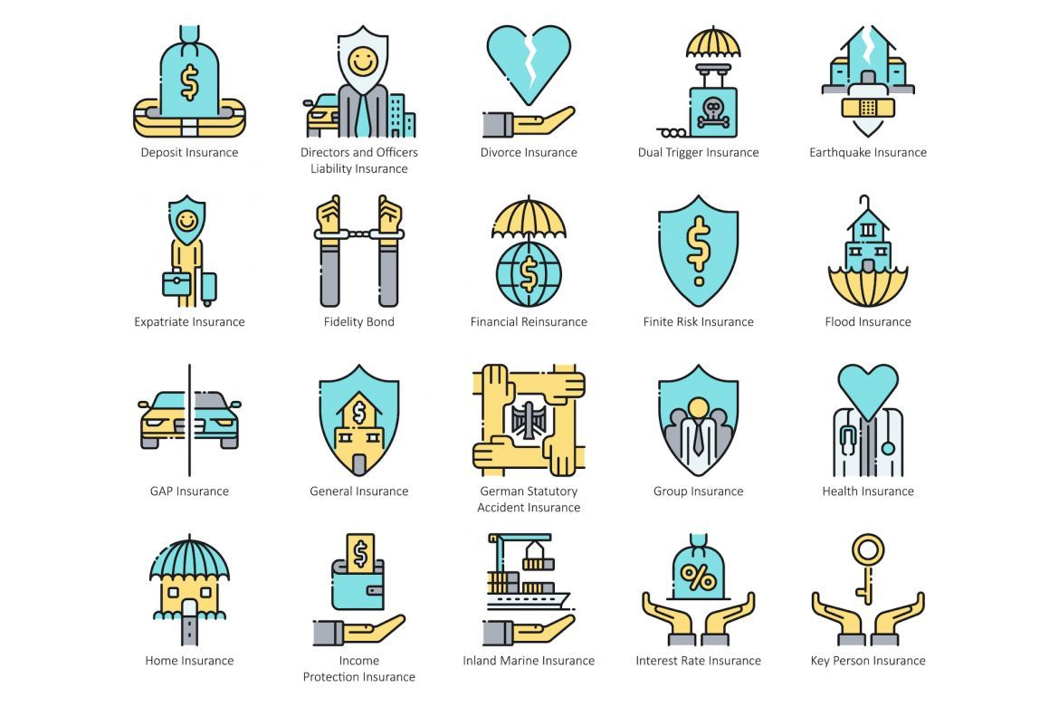 95 Insurance Icons | Aqua - view 3