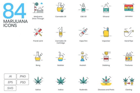 84 Marijuana Icons | ColorPop
