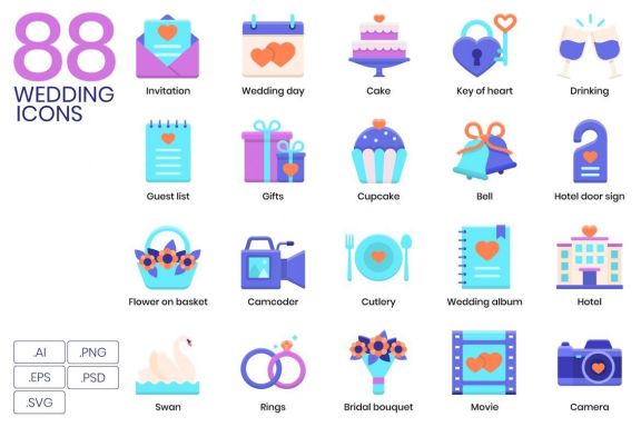 88 Wedding Icons | Violet