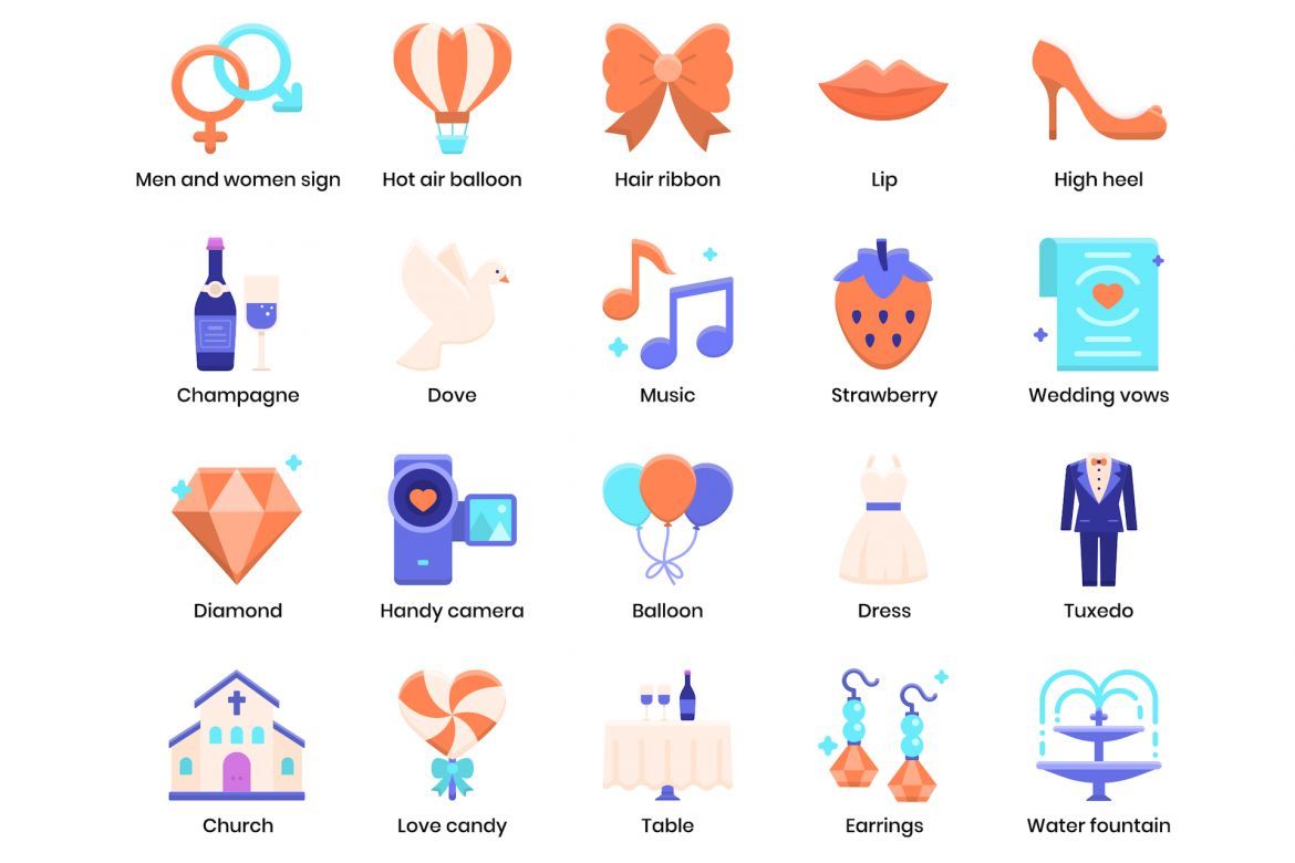 88 Wedding Icons | Violet - view 3