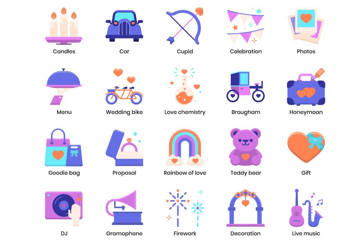 88 Wedding Icons | Violet - view 4