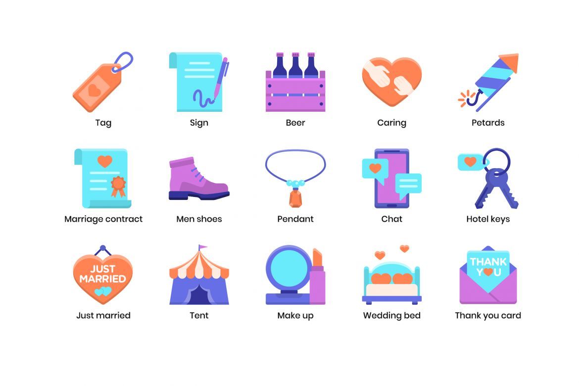 88 Wedding Icons | Violet - view 5