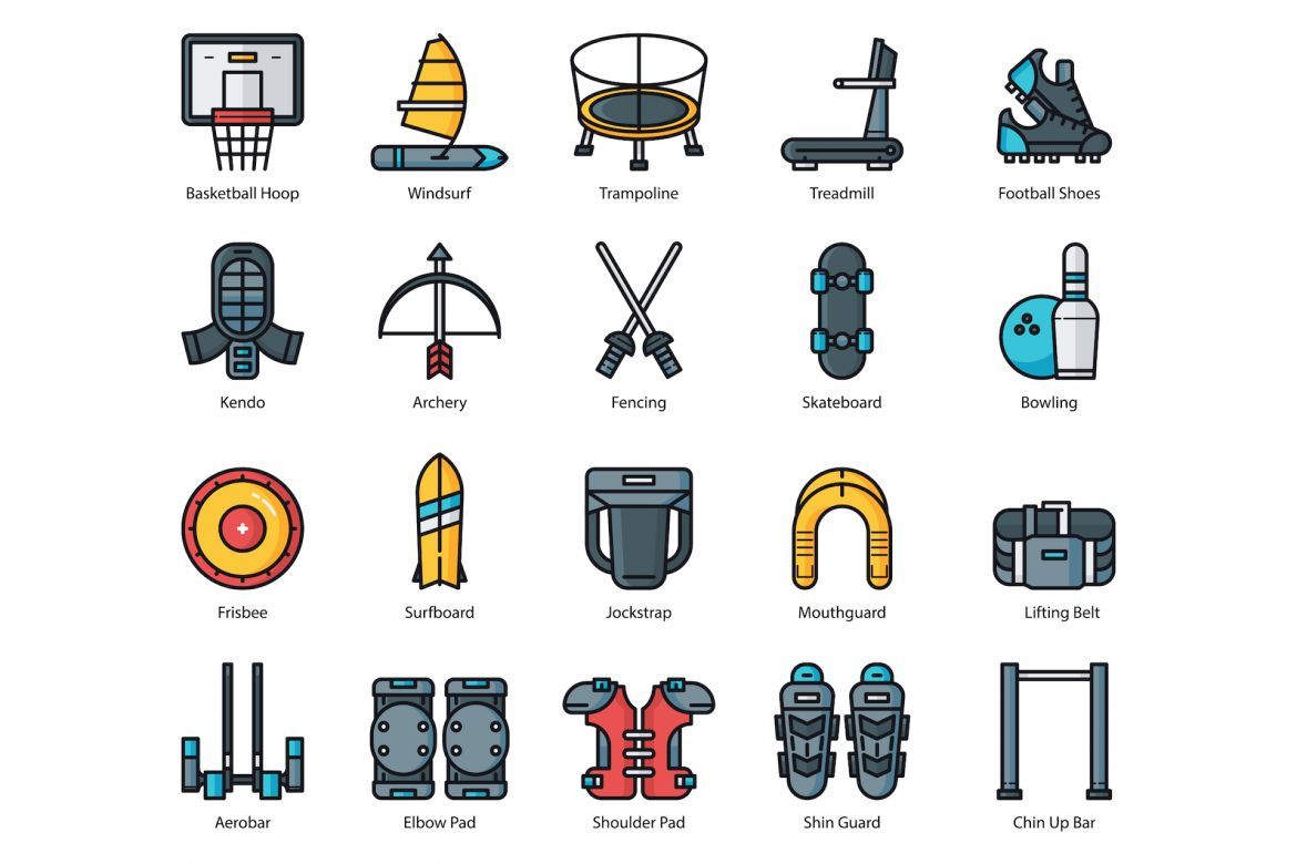 65 Sports Equipment Icons - view 4