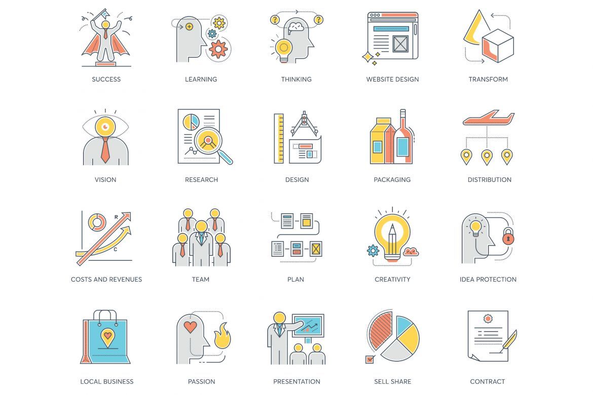 89 Startup Icons | Color Line - view 3