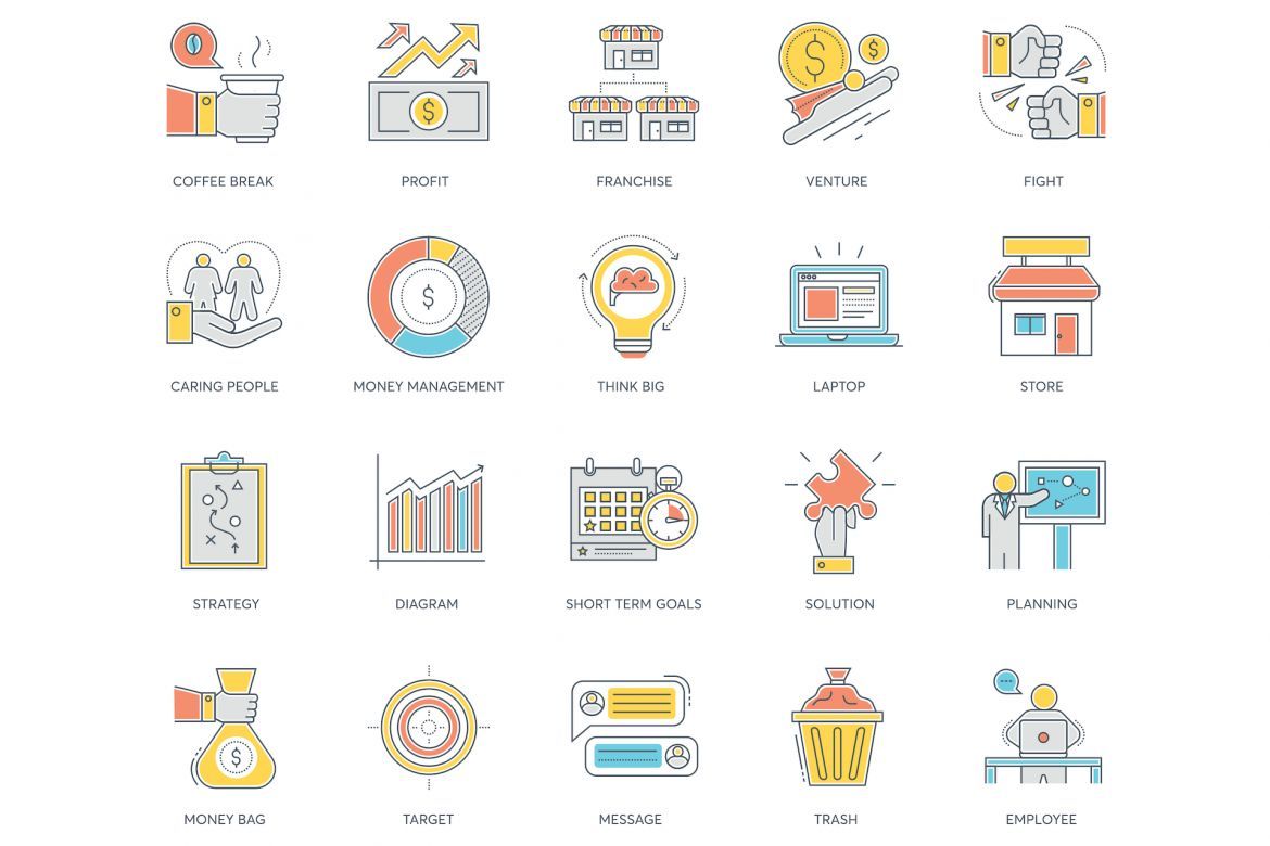 89 Startup Icons | Color Line - view 4