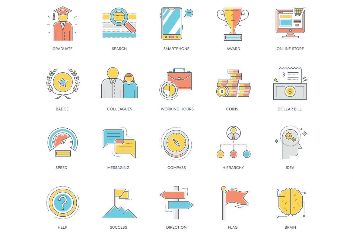 89 Startup Icons | Color Line - view 5
