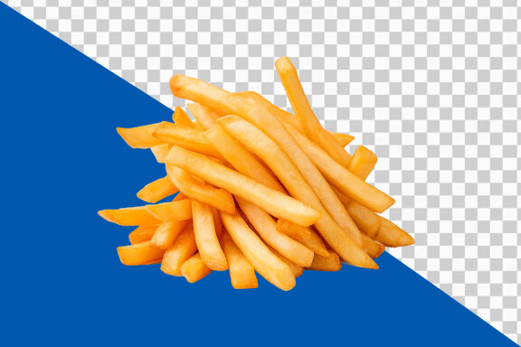 French fries on transparent background PNG image 