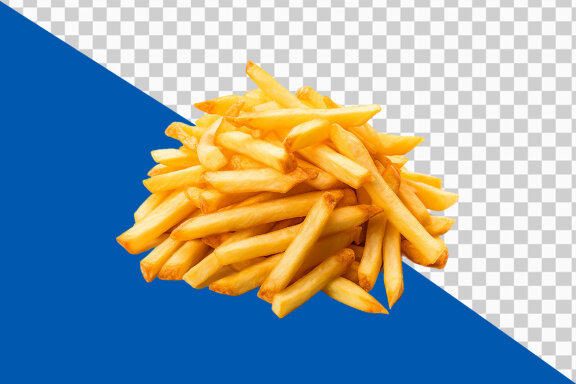 French fries on transparent background PNG image 