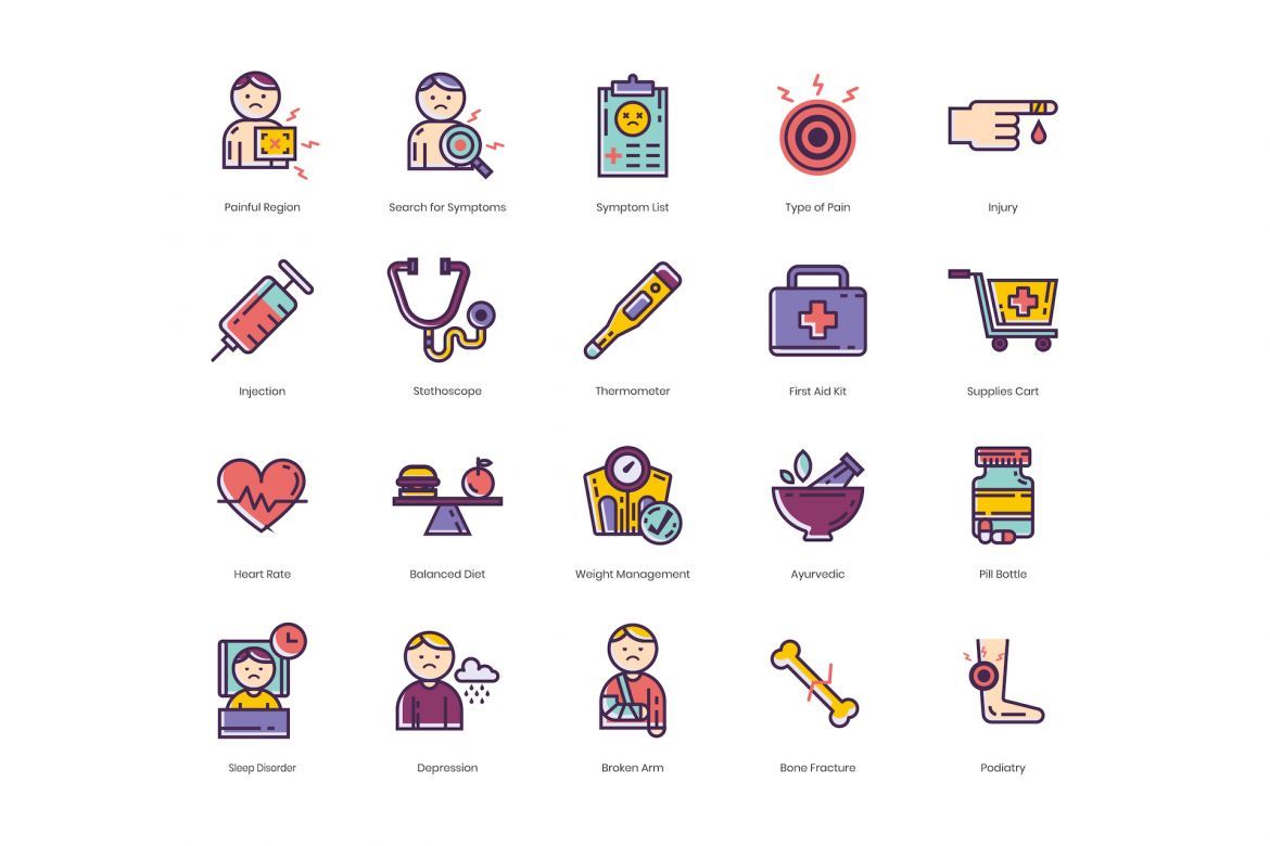 105 Medical Icons | Lilac - view 3