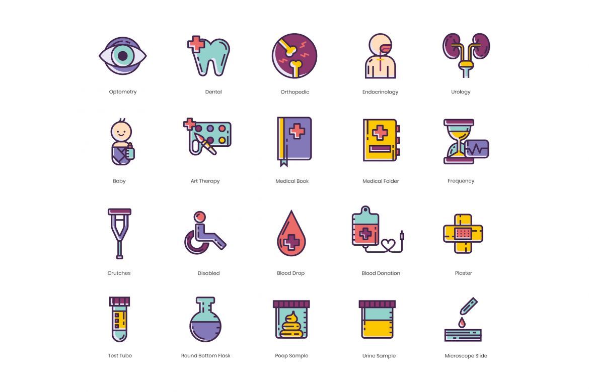 105 Medical Icons | Lilac - view 4