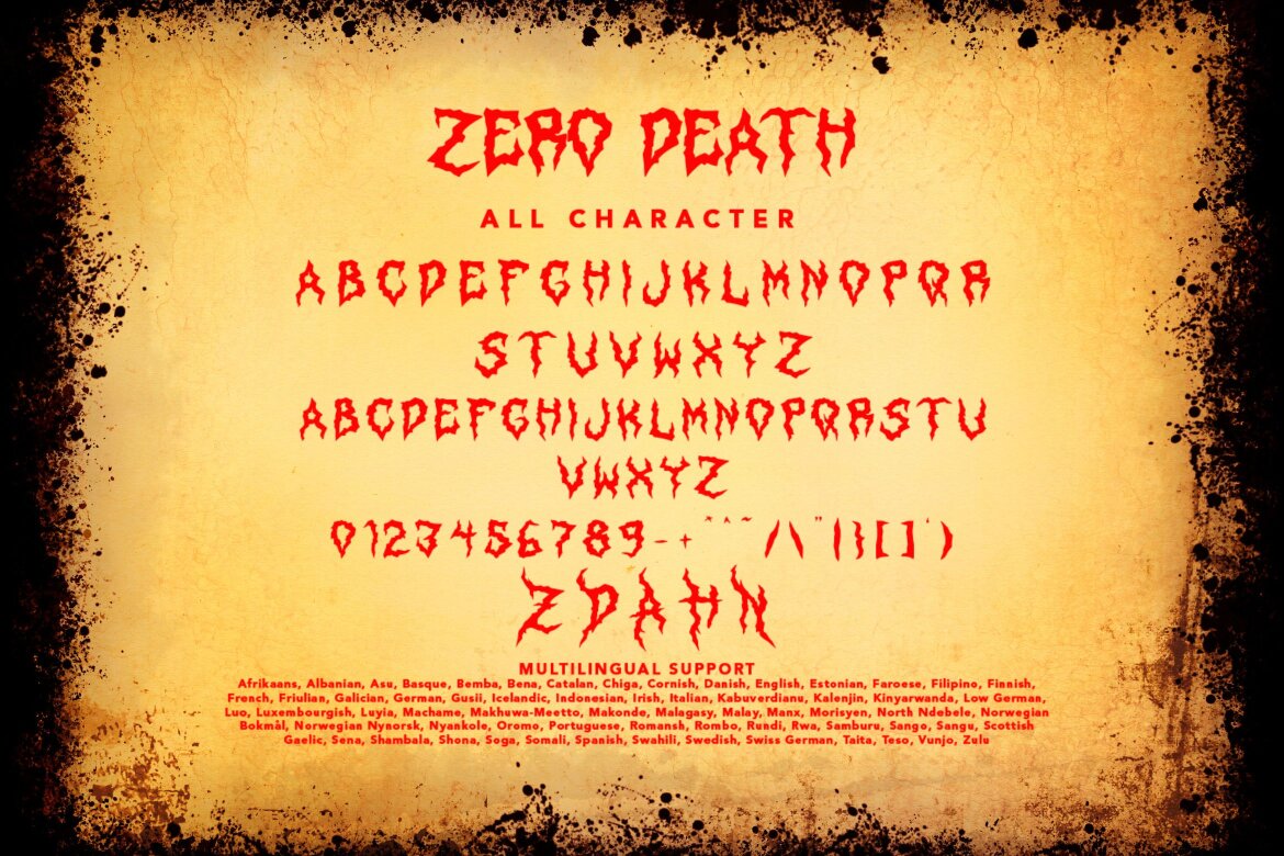 Zero Death FREE Font - view 7