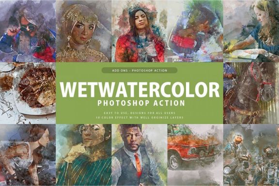Wet Watercolor Photoshop Action