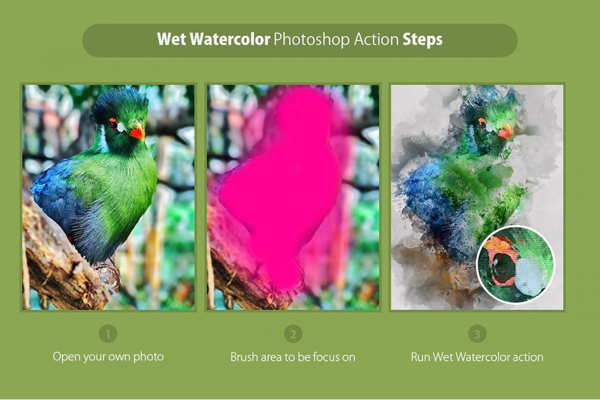 Wet Watercolor Photoshop Action alternate