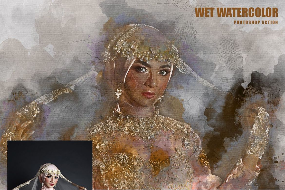 Wet Watercolor Photoshop Action - view 4