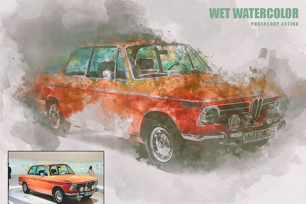 Wet Watercolor Photoshop Action - view 5