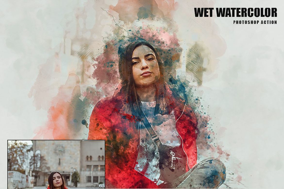 Wet Watercolor Photoshop Action - view 6