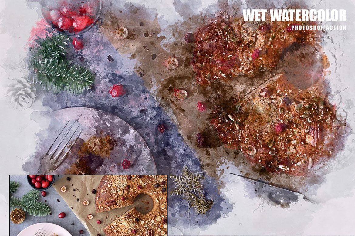 Wet Watercolor Photoshop Action - view 8