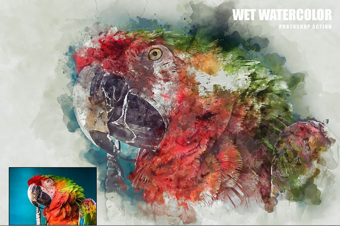 Wet Watercolor Photoshop Action - view 11