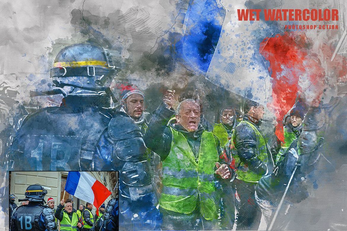 Wet Watercolor Photoshop Action - view 12