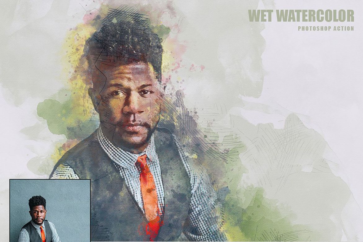 Wet Watercolor Photoshop Action - view 13