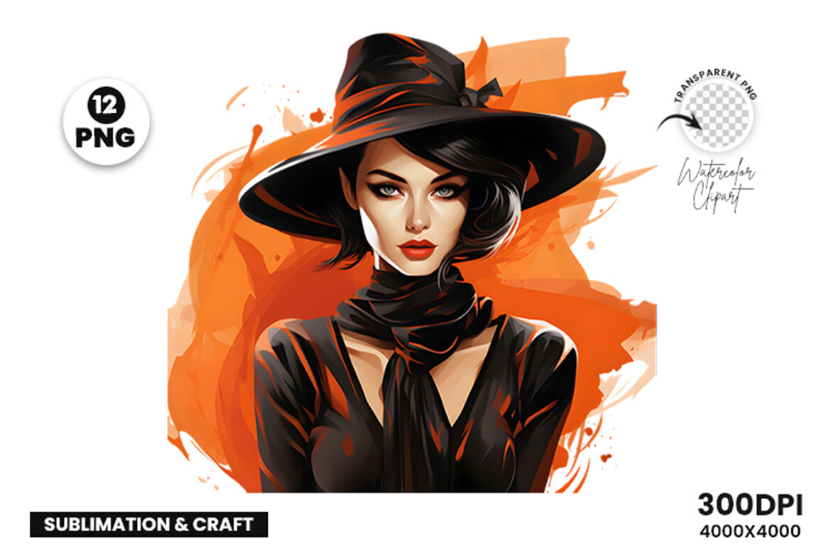 FREE Halloween Lady Sublimation Clipart PNG alternate