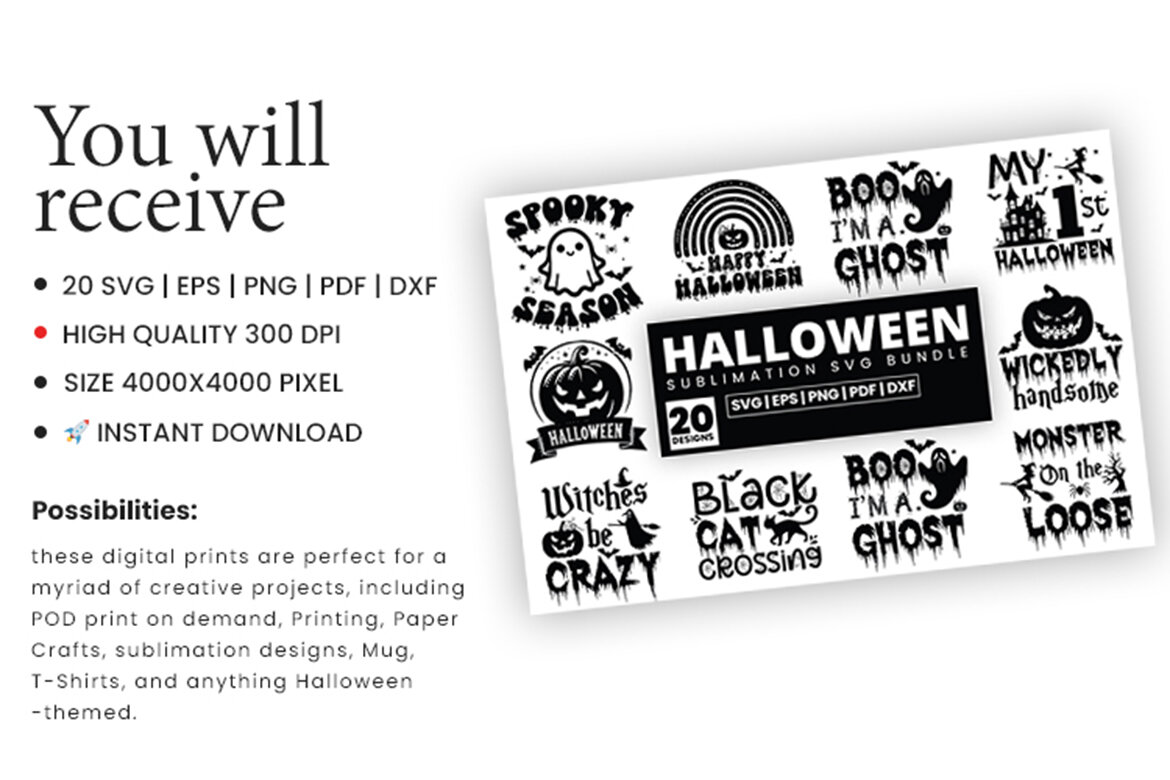 FREE Halloween Sublimation SVG Bundle - view 3