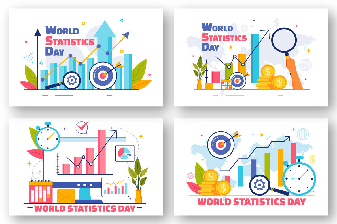 9 National Statistics Day FREE illustrations alternate