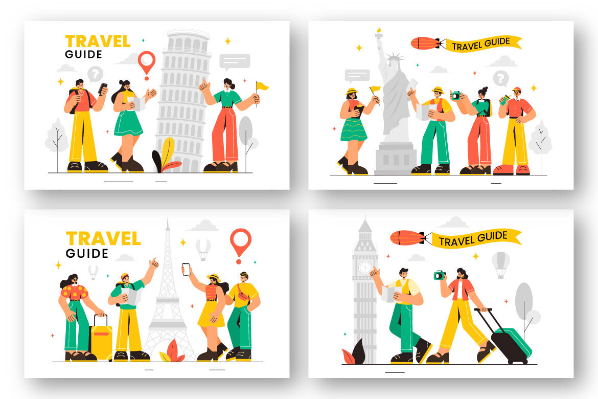 9 Travel Guide and Tour FREE Illustrations - view 2