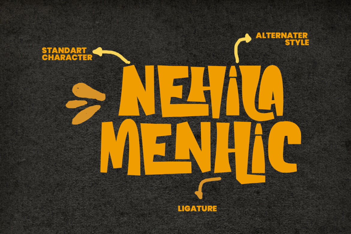Nehila Menhic Handmade FREE Font - view 4