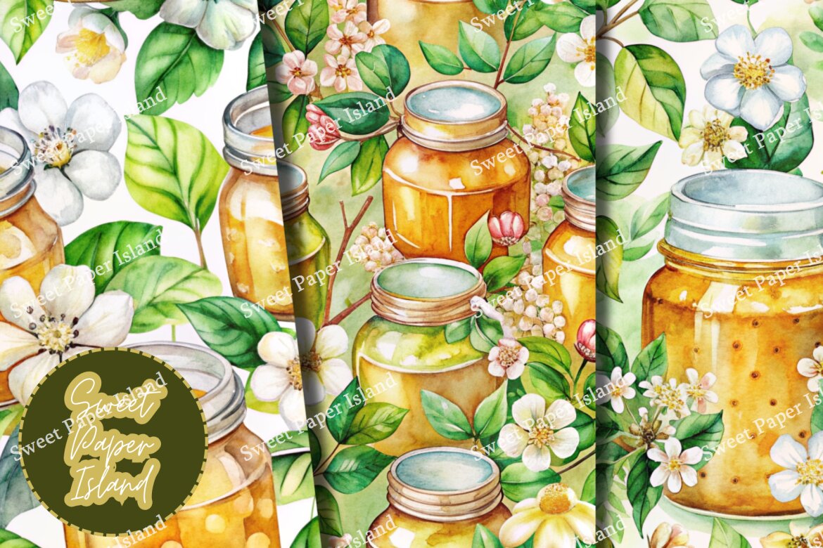 6 FREE Digital Papers - Garden Of Honey And Flowers - view 3