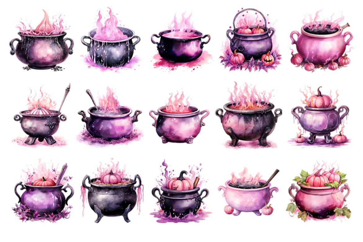  Halloween Cauldron FREE Clipart PNG Bundle alternate