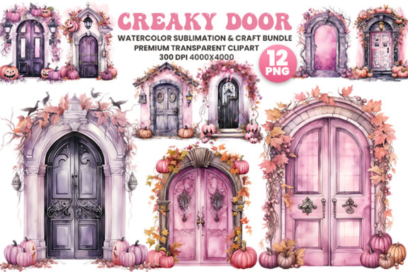 Halloween Creaky Door FREE Clipart PNG Bundle