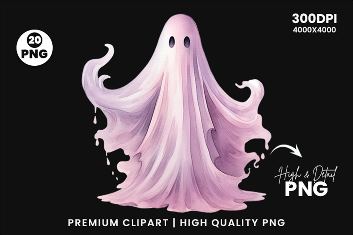 Halloween Ghost FREE PNG Clipart Bundle alternate