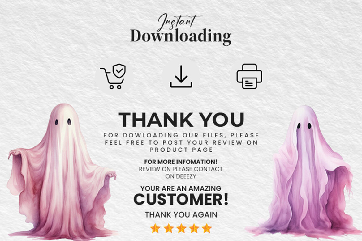Halloween Ghost FREE PNG Clipart Bundle alternate